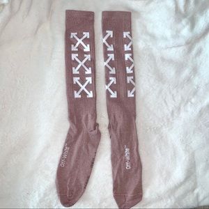Off-White Pink Arrow Glitter Socks NWOT